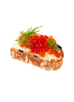 Брускетта с крупной икрой